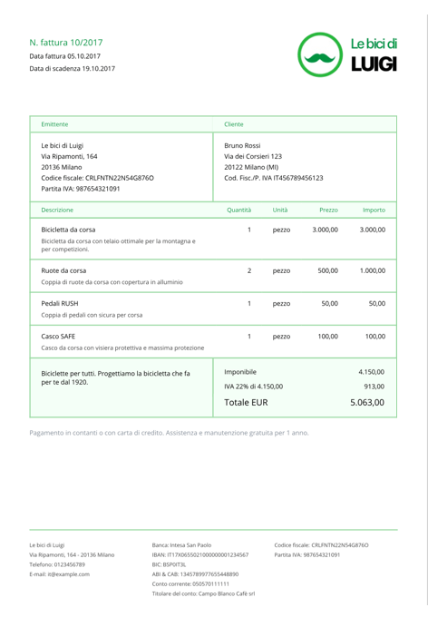 I modelli di fattura di Debitoor ti forniscono gli strumenti per creare fatture professionali in modo veloce.